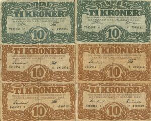 100 kr 1938, Svendsen  Gjellerup, 0696693 B 10 kr 1942 - 19488 5 kr 19282. 11