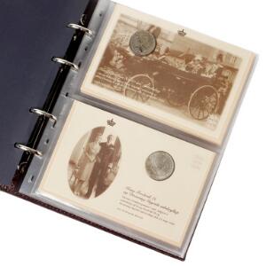 Samling erindringsmønter i sølv, alle opsat i pap fra Nordfrim - 1906-2008. 26
