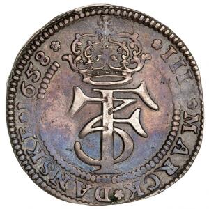 Frederik III, 4 mark  krone 1658, H 95A, Aagaard 69.1