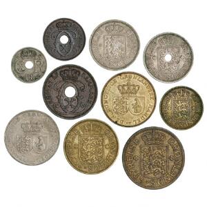 Grønland og Færøerne, 10 mønter inkl. 5 kr 1944