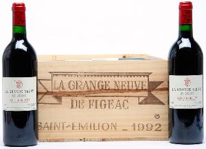 12 bts. La Grange Neuve De Figeac, 2wine Ch. Figeac 1992 A hfin. Owc.