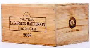 6 bts. Château La Mission Haut Brion Grand Cru Classé, Pessac-Léognan 2008 A hfin. Owc.
