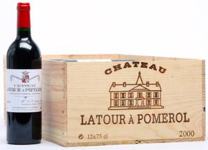 9 bts. Château Latour à Pomerol, Pomerol 2000 A hfin. Owc.