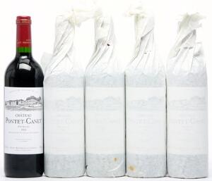 5 bts. Château Pontet Canet, Pauillac. 5. Cru Classé 2002 A hfin.