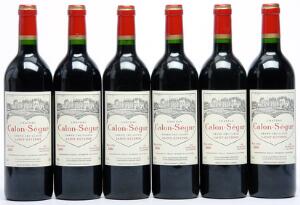 6 bts. Château Calon Ségur, Saint - Estephe. 3. Cru Classé 2000 A hfin.