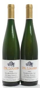 2 bts. Riesling Eiswein Bernkasteler Lay, Dr. Loosen, Mosel-Saar-Ruwer 2001 A hfin.