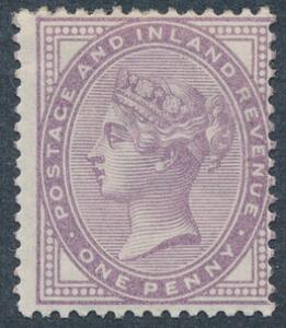 England. 1881. Victoria. 1 d. lilla. 14 Perler. Fint ubrugt mærke. SG £ 220