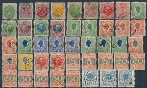 Dansk Vestindien. 1873-1907. Planche med diverse mærker incl. 12 og 14 cents