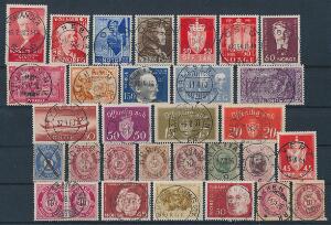 1872-1967. Planche med 30 mærker med LUX-stempler m.v.