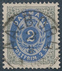 1870. 2 sk. gråblå. SUPERB eksemplar med perfekt centrering og helt retvendt stempel AALBORG 239. Udtalelse Nielsen PRAGTEKSEMPLAR.