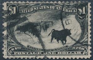 USA. 1898. 1 , sort. Stemplet. Michel EURO 550