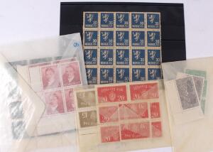 Norge. Lille lot postfriske udgaver, bl.a. 20-blok af AFA nr. 133, noget Tjeneste m.m.