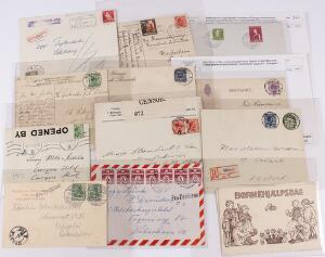 Danmark. BREVE. Parti breve incl. flere bedre frankeringer, stempler m.m.