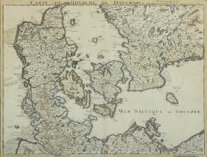 Decorative map of Denmark Carte du Royaume de Danemarc. Paris 1710.