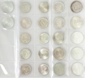Erindringsmønter, 1923, 1930 2, 1937-1953, 1958 2, 1960, 1964 3, 1967, 1968 4, 1972 5, i alt 22 stk. i varierende kvalitet