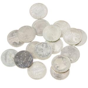 Tyskland, samling af nyere 2 og 5 Mark mønter, i alt 54 stk., hvoraf Ag, ca. 200 g 6251000