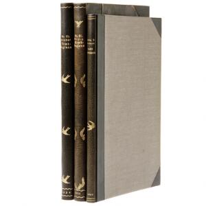 St.St. Blicher Trækfuglene. Cph Den danske Radeerforening 1914. 1st edition. Bound by Kyster.  2 other vols. bound by Harry Larsen. 3