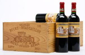 12 bts. Château Ducru-Beaucaillou, Saint - Julien.2. Cru Classé 2001 A hfin. Owc.