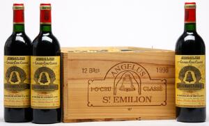 12 bts. Château Angelus, Saint-Émilion 1. Grand Cru Classé 1996 A hfin. Owc.