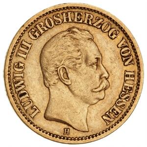 Tyskland, Hessen, 20 mark 1873, KM 351, F 3783