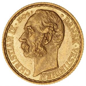 Dansk Vestindien, Christian IX, 20 Francs  4 Daler 1904, H 30, KM 72