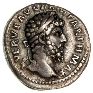 Romerske Kejserdømme, Lucius Verus, medkejser 161-169 e.Kr., Denar, Ag, 165 e.Kr., 3,12 g, C. 273, RIC 540