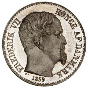 Dansk Vestindien, Frederik VII, 10 cents 1859, H 20, KM 66 - medailleprægskarakter