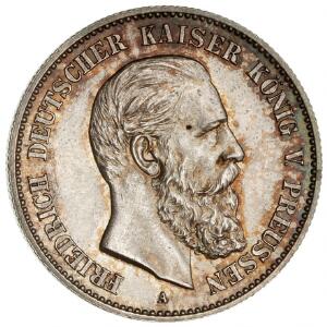 Tyskland, Preussen, 2 Mark 1888, KM 510, kv. 0-010