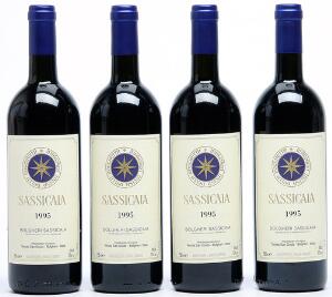 4 bts. Sassicaia IGT, Tenuta San Guido 1995 A hfin.