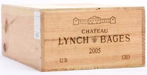 12 bts. Château Lynch Bages, Pauillac. 5. Cru Classé 2005 A hfin. Owc.