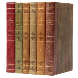 Bound by Birkedal-Kragh J.P. Jacobsen Samlede Værker. 6 vols. Cph 1972-74 Bound with orig. wrappers in fine half morocco by Birkedal-Kragh. 6