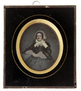 Decorated daguerreotype Original silver plate daguerreotype with handcolouring and gilt decoration depicting Rose Salomon. 1850s-1860s.