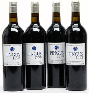 4 bts. Pingus, Dominio de Pingus, Ribera Del Duero 1998 A-AB bn.