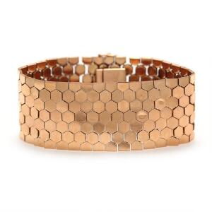 Armbånd af 18 kt. guld. L. 19 cm. Vægt 63 gr.