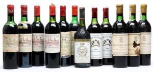 12 bts. Various Bordeaux wines