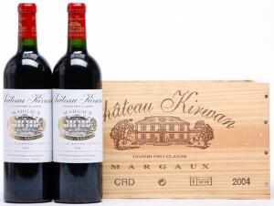 6 bts. Château Kirwan, Margaux. 3. Cru Classé 2004 A hfin. Owc.