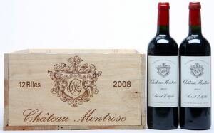 12 bts. Château Montrose, Saint - Estephe. 2. Cru Classé 2008 A hfin. Owc.
