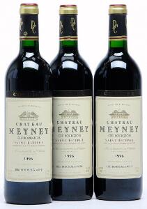 12 bts. Château Meyney, Saint-Estephe 1996 A hfin. Owc.