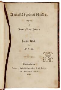 Inscribed by Heiberg Heiberg ed. Eet hundrede Lyriske Digte [...]. Cph 1842.  12 other vols. 13