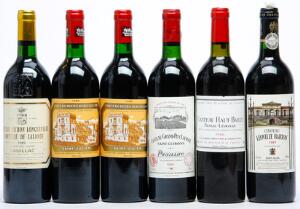 1 bt. Château Pichon Longueville Comtesse, Pauillac. 2. Cru Classé 1989 A-AB bn.  etc. Total 6 bts.