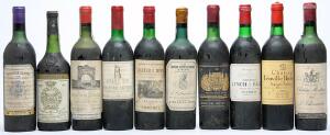 1 bt. Château Latour, Pauillac. 1. Cru Classé 1973 B tsus.  etc. Total 10 bts.