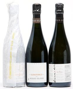 2 bts. Champagne Grand Cru, Blanc de Blancs Substance, Jacques Selosse A hfin.  etc. Total 3 bts.