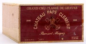 12 bts. Château Pape Clèment, Grand Cru Classé, Pessac-Léognan 2005 A hfin. Owc.