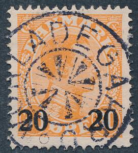 1926. 2030 øre, orange. PRAGT-mærke med STJERNESTEMPEL.