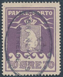 1930. 70 øre, violet. Pos. 24 med variant Plet i mågens vinge. Wowern 33Gb