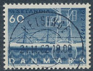 1962. Selandia. 60 øre, blå. Fluorescerende papir. LUXUS-stempel HELSINGE 21.11.62. Et sjældent mærke i denne kvalitet