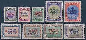 1945. Danmark Befriet. Komplet postfrisk sæt