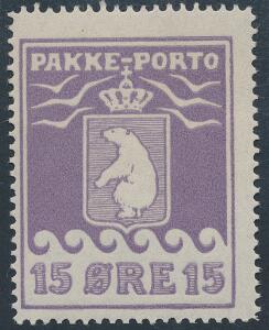 1915. 15 øre, violet. Postfrisk. AFA 9000