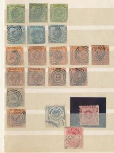 Danmark. Lille indstiksbog med gamle mærker incl. mange bedre samt lidt Dansk vestindien. Se foto af alle sider