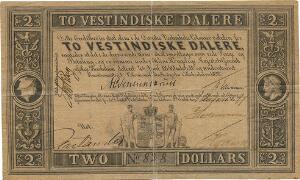 Dansk Vestindien, 2 daler 1898 udstedt 1. august 1899, No. 828, Sieg 14, Pick 8a